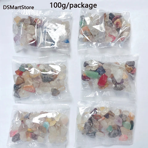 100g Natural Stones Mixed Crystal Material Crystal Gravel Stone Chips Ore Minerals Reiki Specimen Gemstones Aquarium Decoration