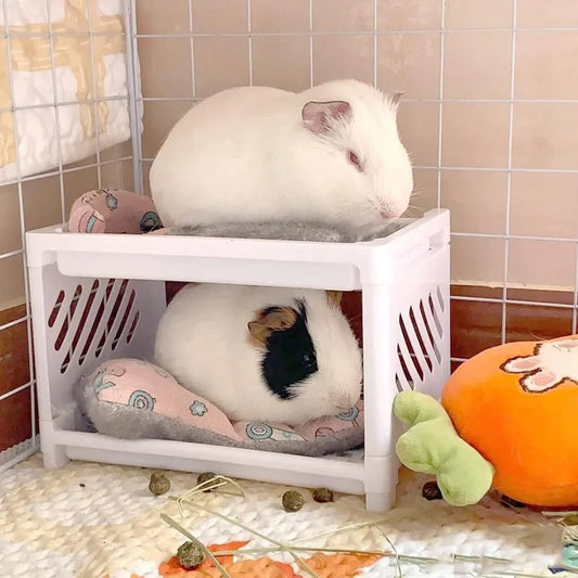 Pet Bunk Bed Easy To Install Hideout Corner For Hedgehog Guinea Pig Hamster-Toy