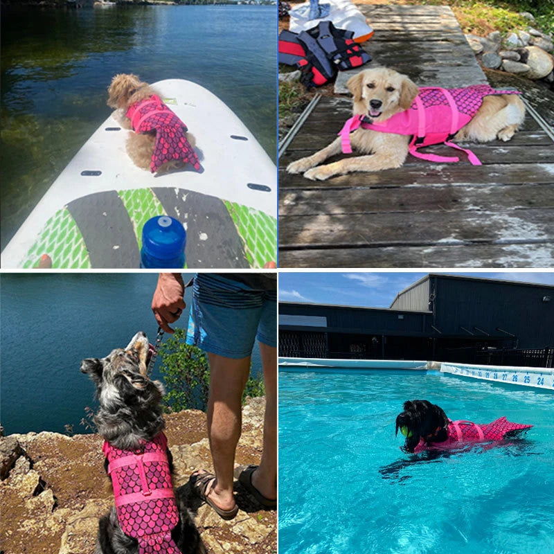 Pet Dog Life Jacket Enhanced Buoyancy Small Dogs Swimming Clothes Safety Vest with Handle for Medium Large Dog Surfing Costume