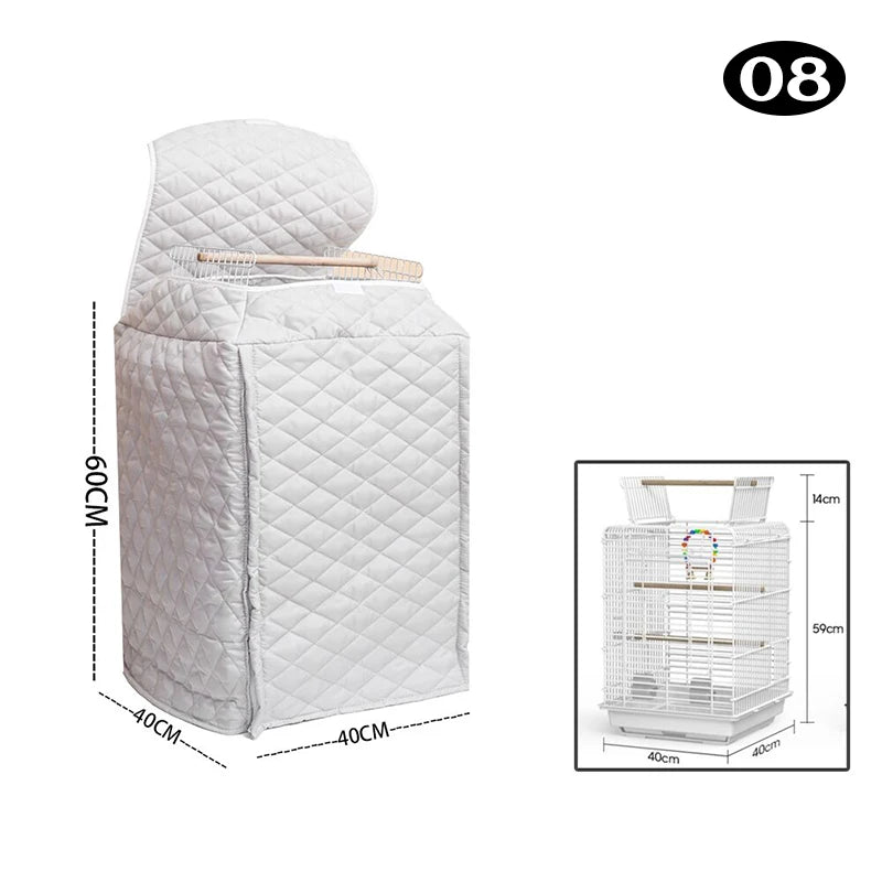Winter Warm Bird Cage Cover Cotton Quilted Cage Cover Canopy Rain Proof Protective Parrot Cage Accessories
