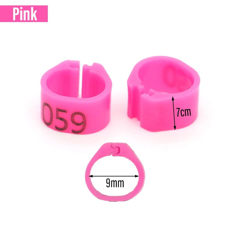 100Pcs New Pigeon Leg Rings Identify Dove Bands 9mm Plastic Parrot Clip Digital Foot Ring Pigeon Training Supply Bird Appliances