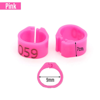 100Pcs New Pigeon Leg Rings Identify Dove Bands 9mm Plastic Parrot Clip Digital Foot Ring Pigeon Training Supply Bird Appliances