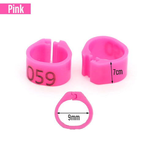 100Pcs New Pigeon Leg Rings Identify Dove Bands 9mm Plastic Parrot Clip Digital Foot Ring Pigeon Training Supply Bird Appliances