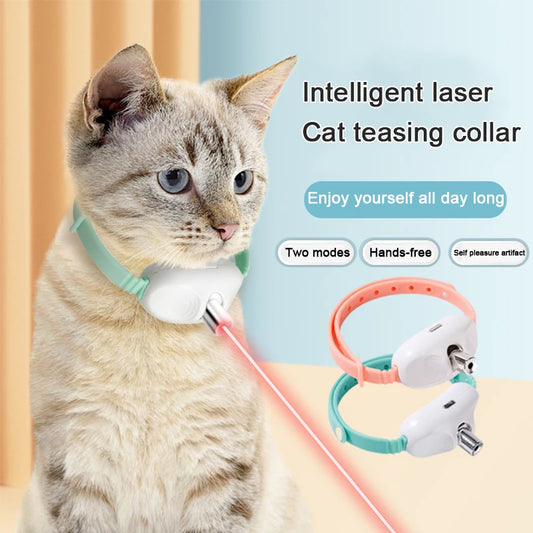 Laser Cat Collar Teasing Cat Electric USB Charging Kitten Automatic Cats Toy Smart Laser Teasing Cat Interactive cat Toy