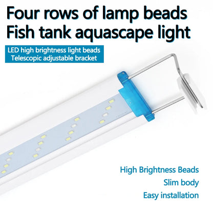 Extensible Waterproof Clip on Lamp For Fish Tank Super Slim Fish Tank Aquatic Plant Grow Aquarium LED Light 18-58cm