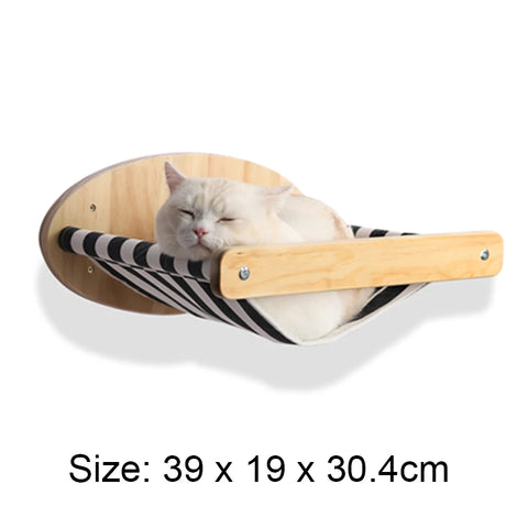 1pcCat Scratching Climbing Post Wall-mounted Cat Hammock Bed Pet Furniture Kitten Wall Shelf Set Cat Perch Wooden Cat Tree House