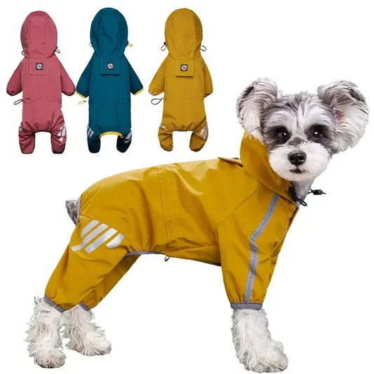 Pet raincoat, reflective waterproof pet clothing, Chihuahua Maltese raincoat, small and medium-sized dog jumpsuit, raincoat dog