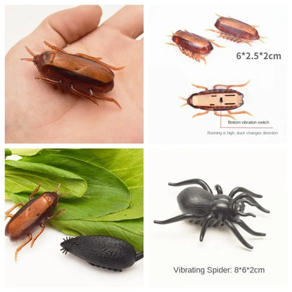 Interactive Mini Electric Bug Cat Toy Kitten Escape Obstacle Automatic Flip Toy Battery Operated Vibration Beetle Supplies