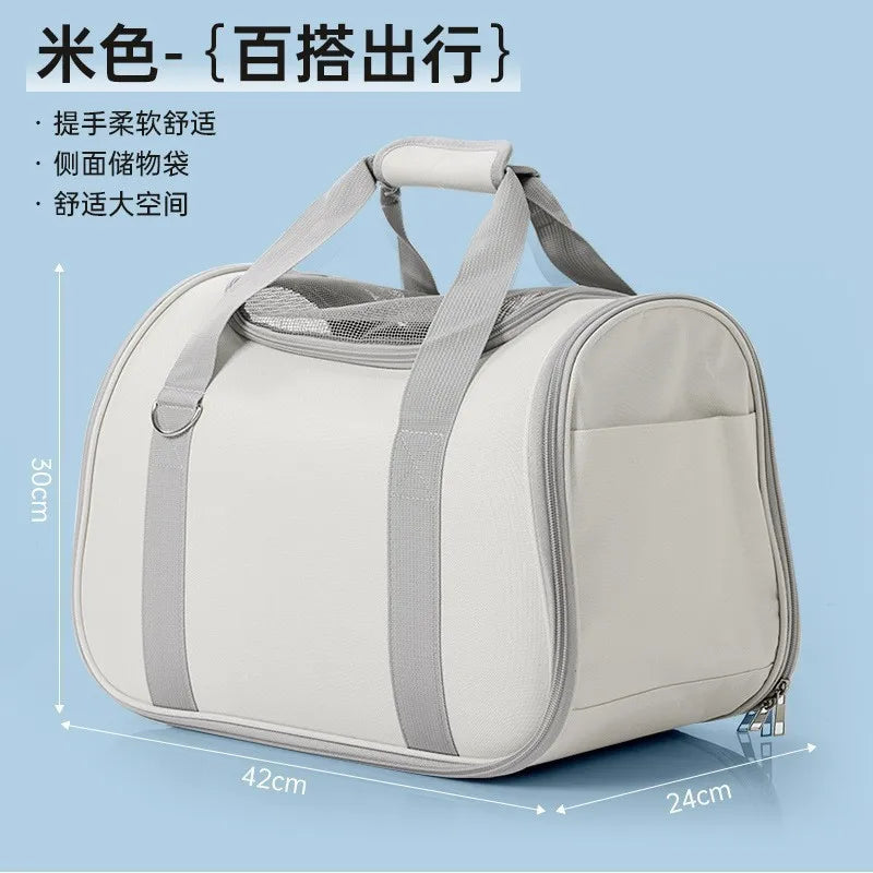 Foldable Cat Carrier Backpack – Cute Cartoon Design with Airflow Vents & Shoulder Strap Interface, Pet Travel Bag for Cats
