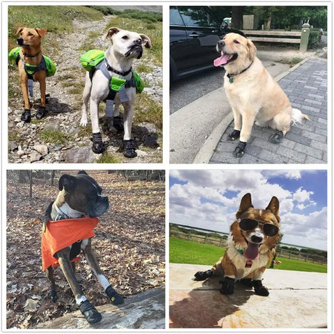 Dog Shoes for Large Dogs Medium Dog Boots & Paw Protectors for Winter Snowy Day Summer Hot Pavement Waterproof Anti Slip Sole