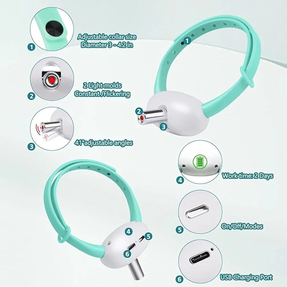 Laser Cat Collar Teasing Cat Electric USB Charging Kitten Automatic Cats Toy Smart Laser Teasing Cat Interactive cat Toy