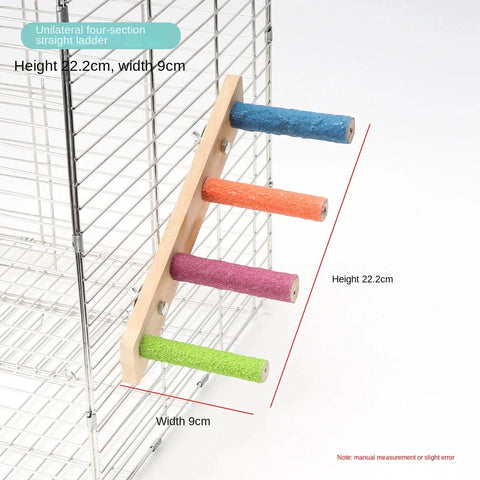 4/6/8 Step Bird Wood Climbing Ladder Pet Parrot Interactive Ladder Toy Fun Stick Climbing Toy Station Bar Birdcage Accessories