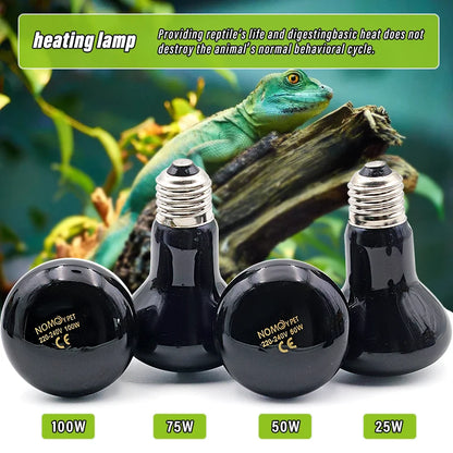 Pet Heating Lamp E27 Night Lamp For Amphibian Snake Lamp Heat Reptile Bulb UV Light 25W 50W 75W 100W AC220-240V