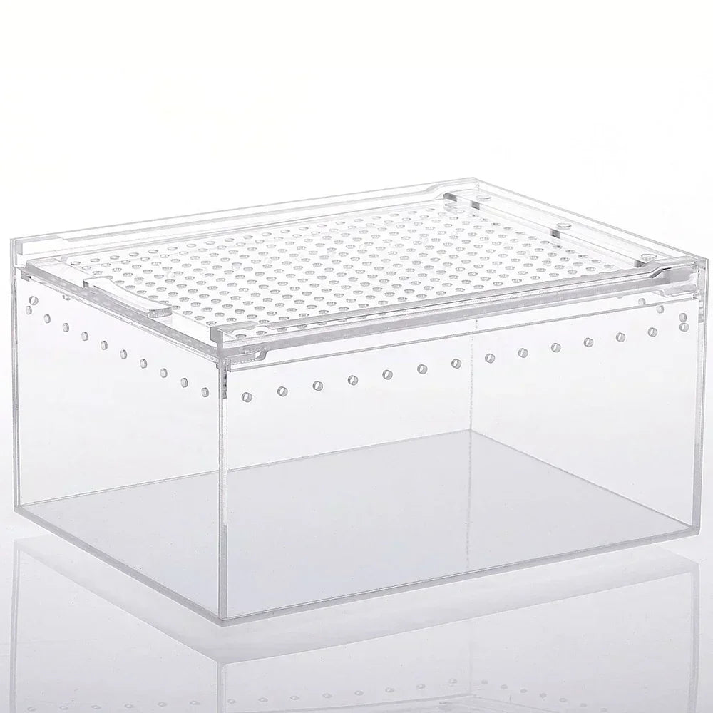 Reptile Habitat Acrylic Breeding Box Transparent Acrylic Leak-proof Cage Spider Lizard Snake Scorpion Habitat Insect Feeding Box