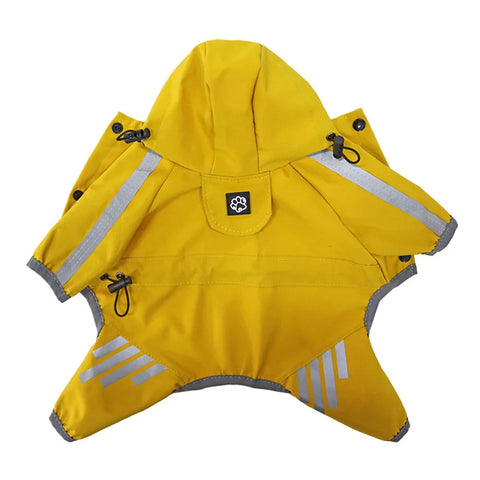Dog Raincoat Waterproof Dog Rain Jacket with Hood Reflective Dog Rain Coat with Leash Hole Lightweight Waterproof Puppy Clothes