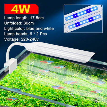 Super Bright Clip Lamp LED Aquarium Light for Aquatic Plant Grow Fish Tank Full Spectrum Timing Lamp 220-240V 30~70CM 4W 8W 13W
