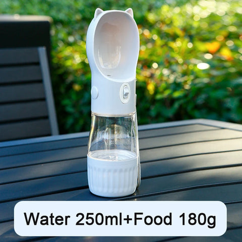 Pet Dog Water Bottle With Food Container For Small Medium Big Dogs Portable Travel Puppy Cat Water Dispenser Chihuahua Feeder