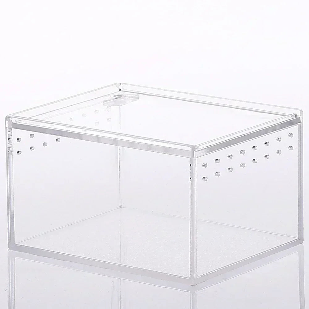 Reptile Habitat Acrylic Breeding Box Transparent Acrylic Leak-proof Cage Spider Lizard Snake Scorpion Habitat Insect Feeding Box