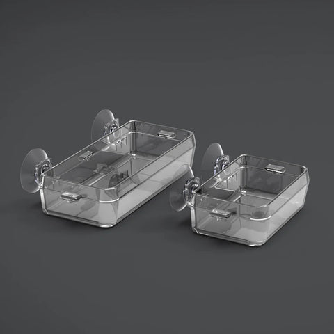 CAWAYI KENNEL Pet Reptile Transparent Feeder Anti-escape Food Bowl Worm Live Container With Strong Suction Cups Pet Supplies