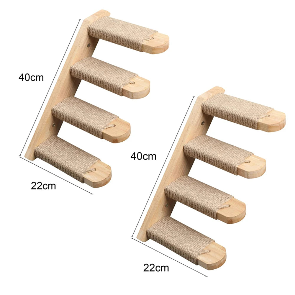 1pcCat Scratching Climbing Post Wall-mounted Cat Hammock Bed Pet Furniture Kitten Wall Shelf Set Cat Perch Wooden Cat Tree House