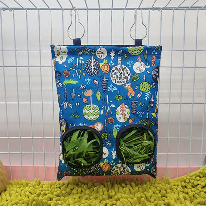 Rabbit Hay Feeder Small Animal Hanging Hay Bag for Bunny Guinea Pigs Chinchilla Feeder Food Dispensers Bag Pet Feeding Bag