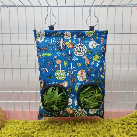 Rabbit Hay Feeder Small Animal Hanging Hay Bag for Bunny Guinea Pigs Chinchilla Feeder Food Dispensers Bag Pet Feeding Bag