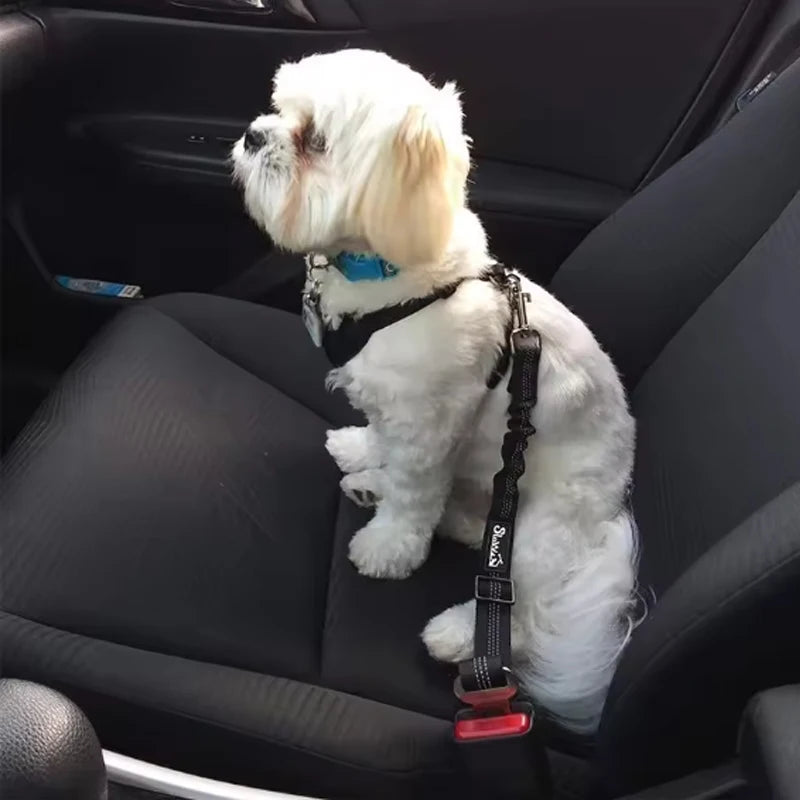 New hot pet supplies Car seat belt dog traction seat belt cushioned elastic safety rope traction leaf dog traction leaf