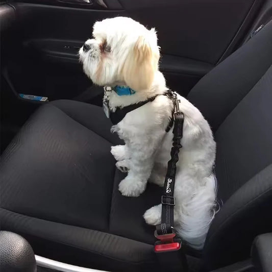 New hot pet supplies Car seat belt dog traction seat belt cushioned elastic safety rope traction leaf dog traction leaf