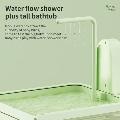 Clear Hanging Bird Bath Automatic Water Circulation Bath Shower For Bird Easy to clean Space Saving Design Bird Cage Accessory