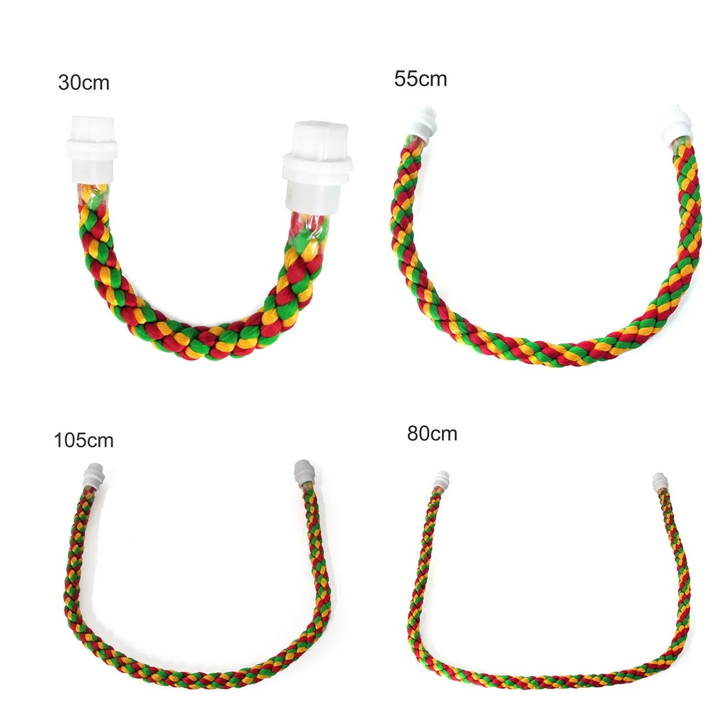 Bird Bite Toy Multi-color Parrot Standing Woven Rope Toy  Bird Chew Toy Bendable Pet Parrot Standing Perches  For Parakeet