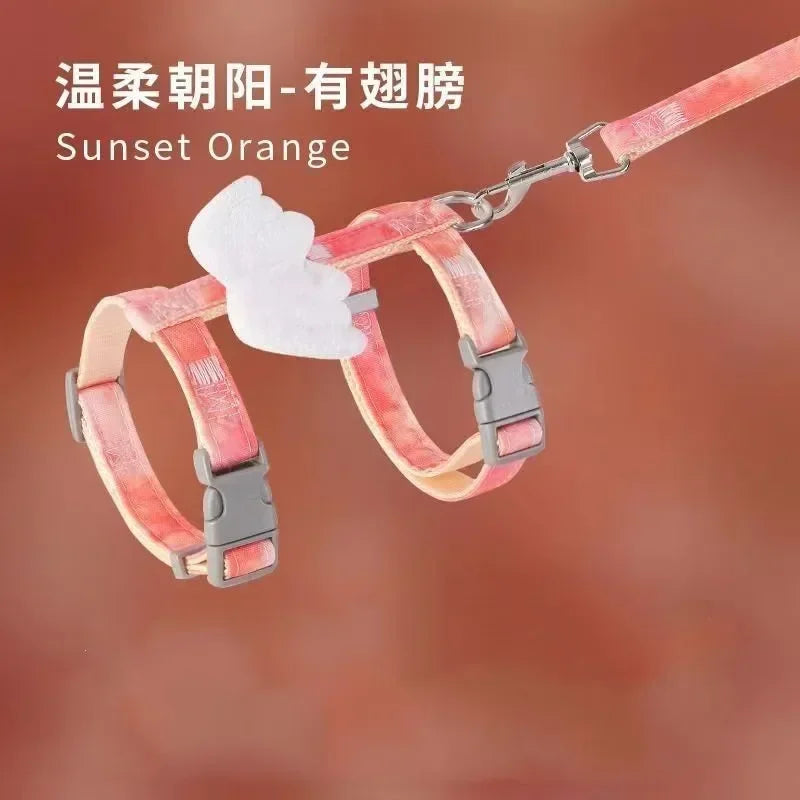 Cute Cartoon Cat Harness Walking Pet Harnesses and Leash Set for Cats Gatos Kitten Garfield Accessories Supplies