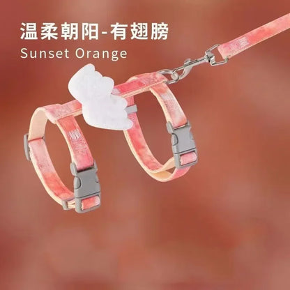Cute Cartoon Cat Harness Walking Pet Harnesses and Leash Set for Cats Gatos Kitten Garfield Accessories Supplies