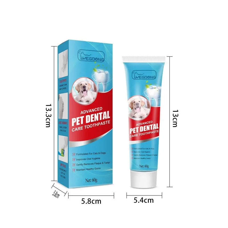 Pet Oral Care Toothpaste Edible for Cats and Dogs Removes Tartar Plaque Freshens Breath Prevents Teeth Calculus