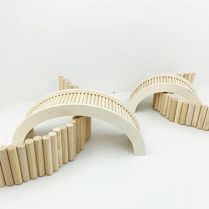 S/M/L Hamster Climbing Ladder Wooden Bridge for Guinea Pigs Rats Small Pet Animals Toys Cage Decor Accessories