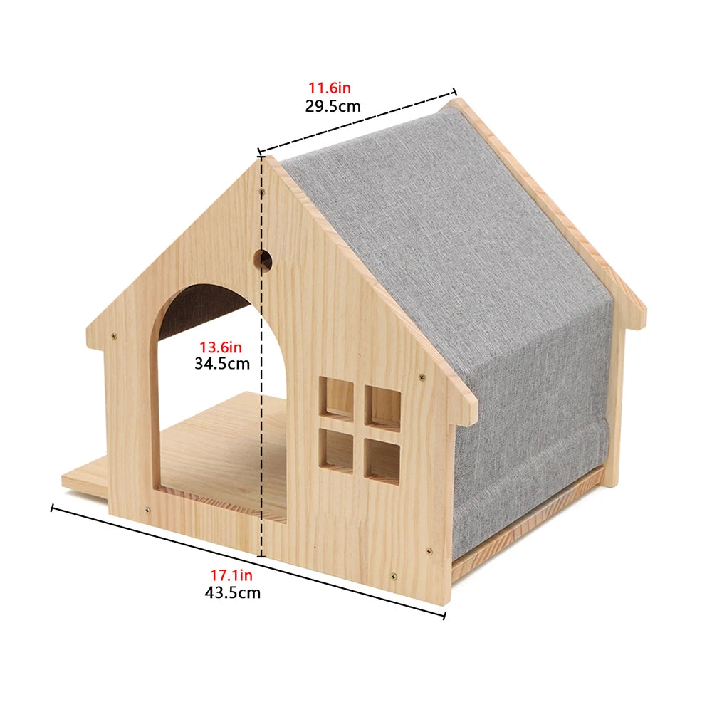 Wall Mounted Cat Climbing Shelves Cat House Cat Bridge Cat Hammock with Scratching Post and Pedals or Stairway for Kittens