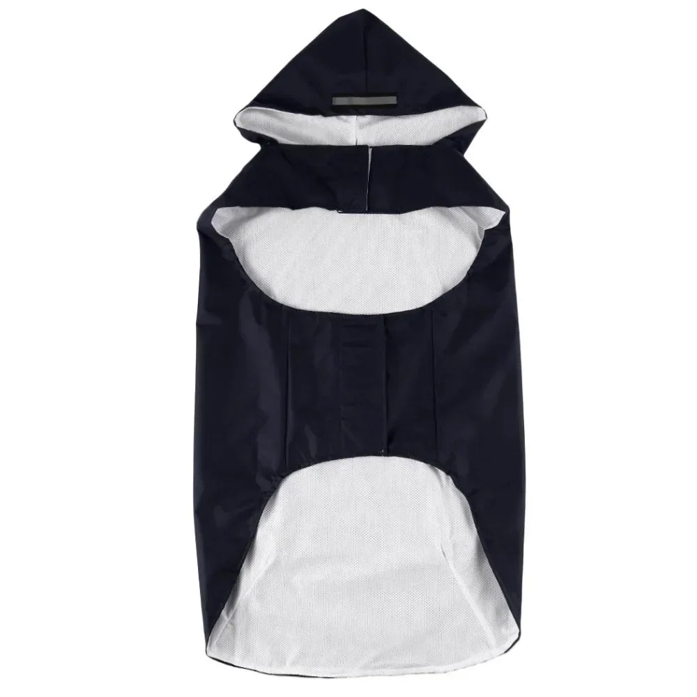 Dog Raincoat Medium Large Dogs Waterproof Hooded Jacket Rain Clothes with Reflective Stripe Outdoor Accessories