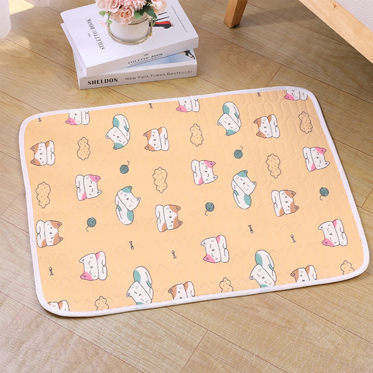 Pet Mat Cartoon Pattern Dog Bed for Large Dog Mat Summer Cooling Cat Bed Soft Breathable Puppy Mat for Dogs Accessories Cat Mat