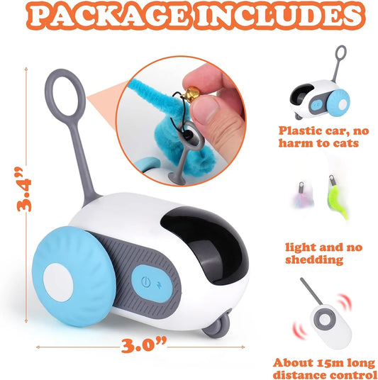 Smart Cat Toy 2 Modes Automatic Moving Remote Controlled Toy Car for Cats Interactive Playing Kitten Training Supplies