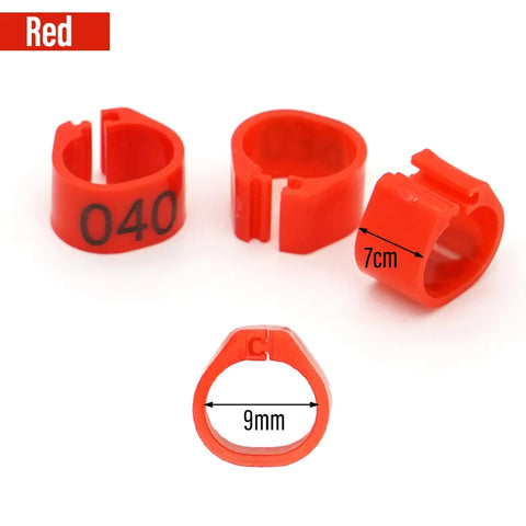 100Pcs New Pigeon Leg Rings Identify Dove Bands 9mm Plastic Parrot Clip Digital Foot Ring Pigeon Training Supply Bird Appliances