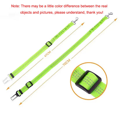 New hot pet supplies Car seat belt dog traction seat belt cushioned elastic safety rope traction leaf dog traction leaf