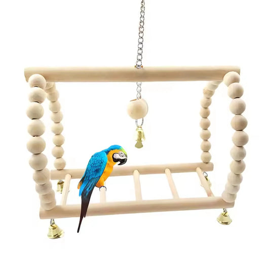 8PCS Bird Toy Set Chew Proof Bird Supplies Small Bird Toys Cloud Ladder Swing Parrot Toys Cage Accessories