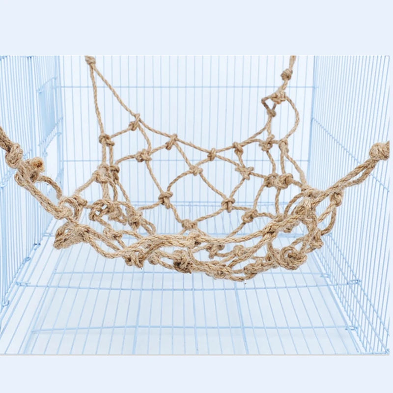 Parrot Hamster rabbit Climbing Net Bird Toy Swing Rope ladder Net Bird Stand Net Hammock With Hook Bird Hanging Climbing Chewing