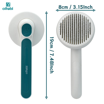 Oitabi Self Cleaning Brush for Dogs and Cats, Pet Hair Brush for Shedding Long & Short Hair, Easy Clean Retractable Hair Removal