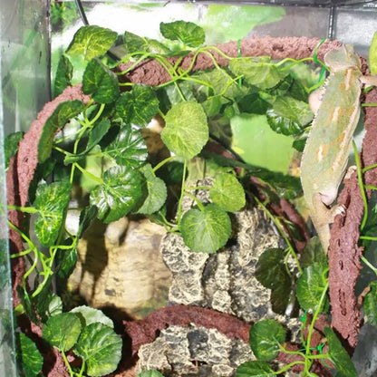 Artificial Vine Reptile Lizards Terrarium Decoration Chameleons Climb Rest Plants Leaves