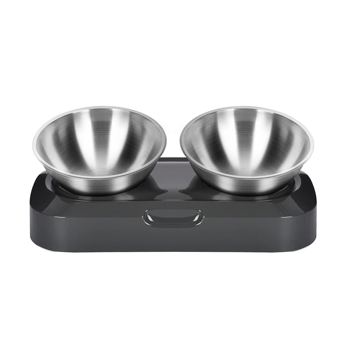 PETWAN Raised Cat Bowl Stainless Steel,Non-Slip Silicone Mat&Raised Cat Feeder with 15°&0°Tilting Neck Protective Bowl for Pets