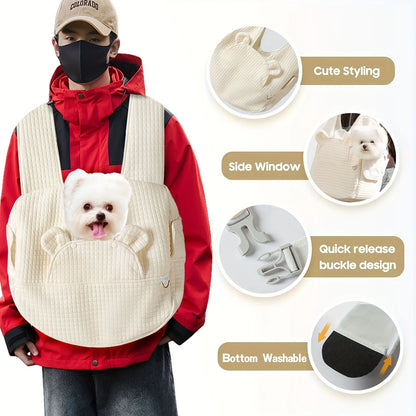 Adjustable Pet Backpack Dog Travel Bag Suitable Safety Belt with Removable Bottom Cat Bag Dog Shoulder for Travel Hiking Outdoor