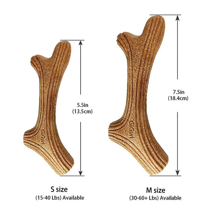 Gigwi Dog Chew Toys Real Wooden Deer Antlers for Aggressive Chewers Large Dog Chewing Indestructible Tough Durable Pet Toys Gift