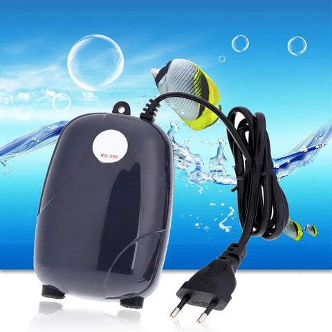 Aquarium Air Pump Fish Tank Mini Compressor Single Double Outlet with Check Valve Tube Aquatic Accessories 220V 3W 5W