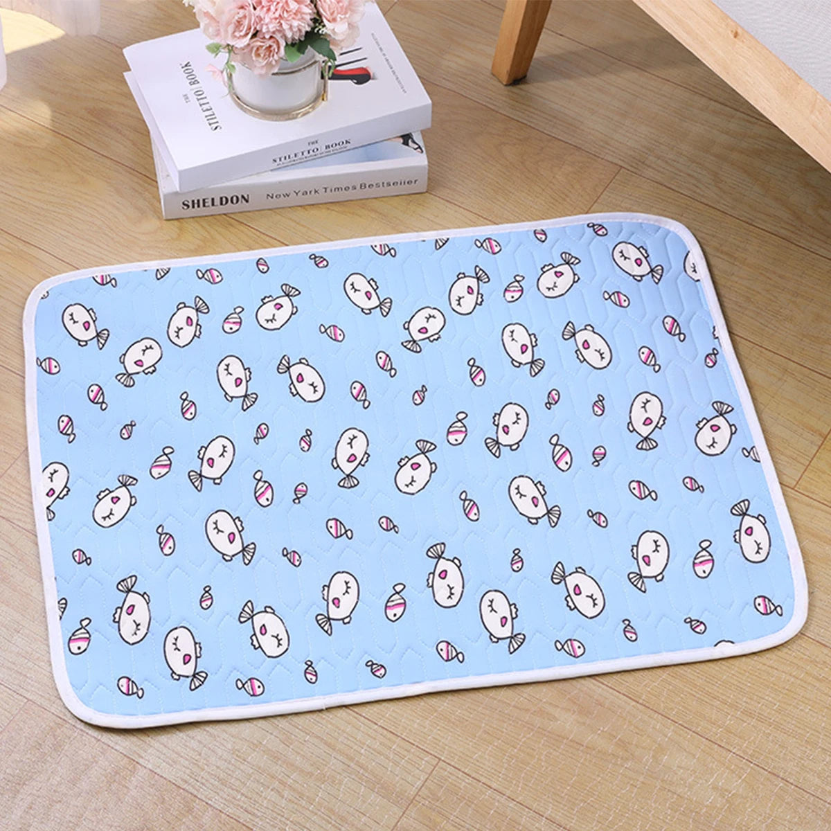 Pet Mat Cartoon Pattern Dog Bed for Large Dog Mat Summer Cooling Cat Bed Soft Breathable Puppy Mat for Dogs Accessories Cat Mat