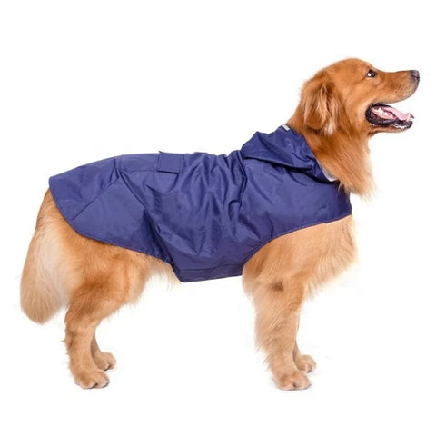 Dog Raincoat Medium Large Dogs Waterproof Hooded Jacket Rain Clothes with Reflective Stripe Outdoor Accessories